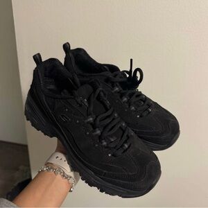 Skechers Black Platform Shoes